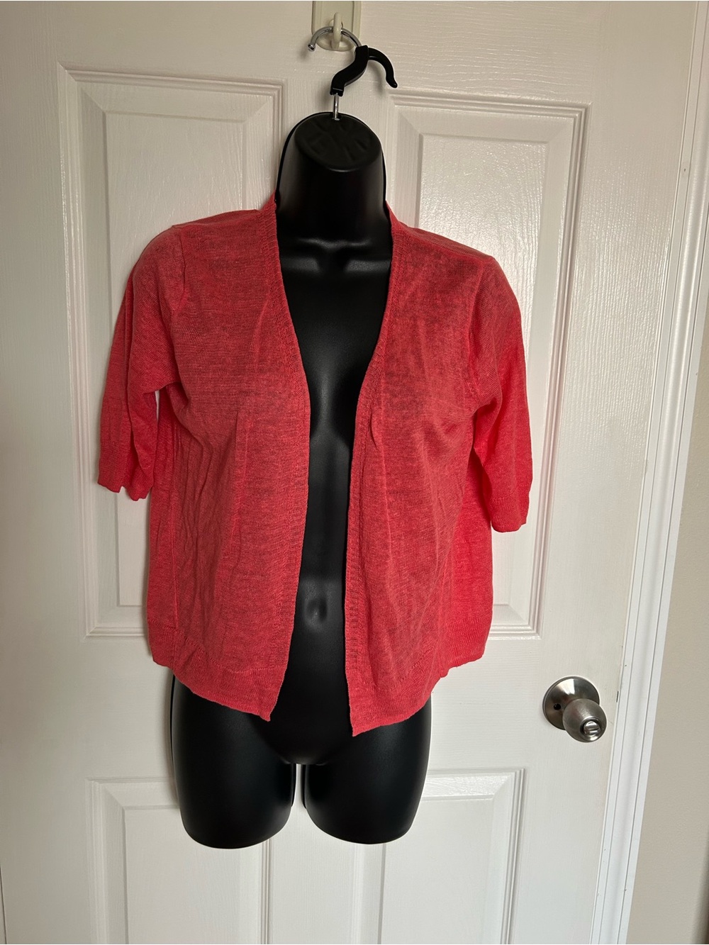 Cynthia Rowley Coral Open-Front Short-Sleeve Cardigan